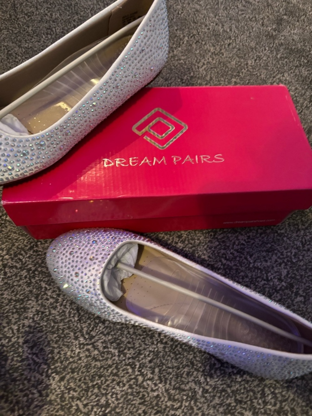 Dream Pairs Silver Iridescent Rhinestone Ballet Flats - Picture 2 of 4